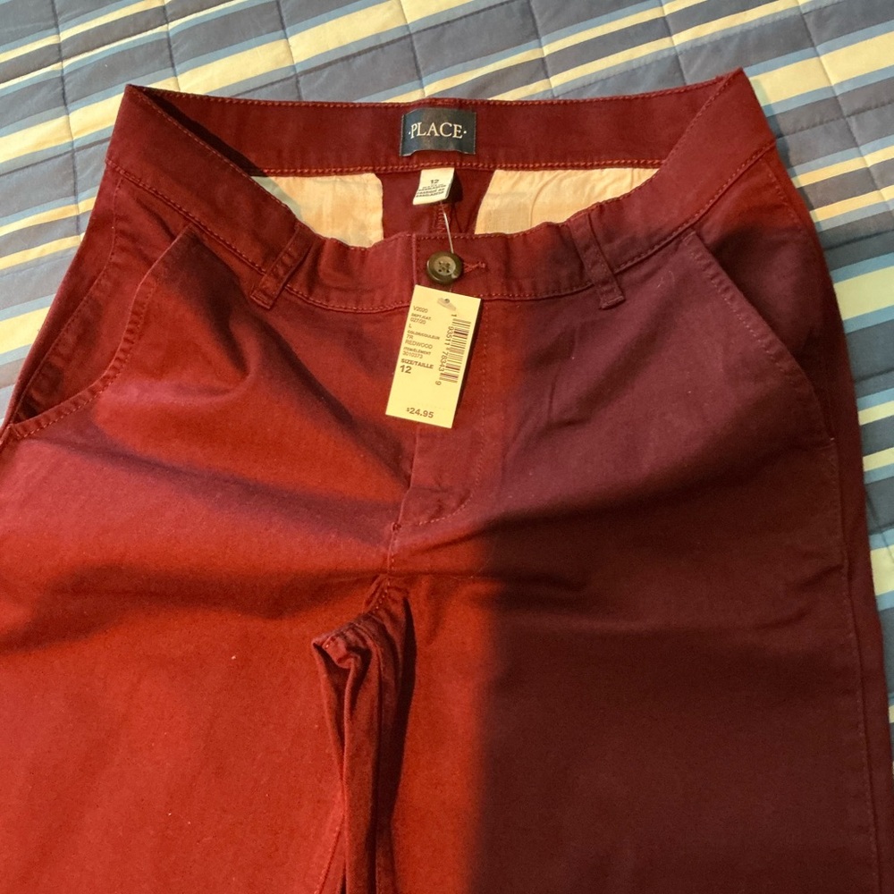 NEW - The Children's Place Boy’s Burgundy Chinos.
